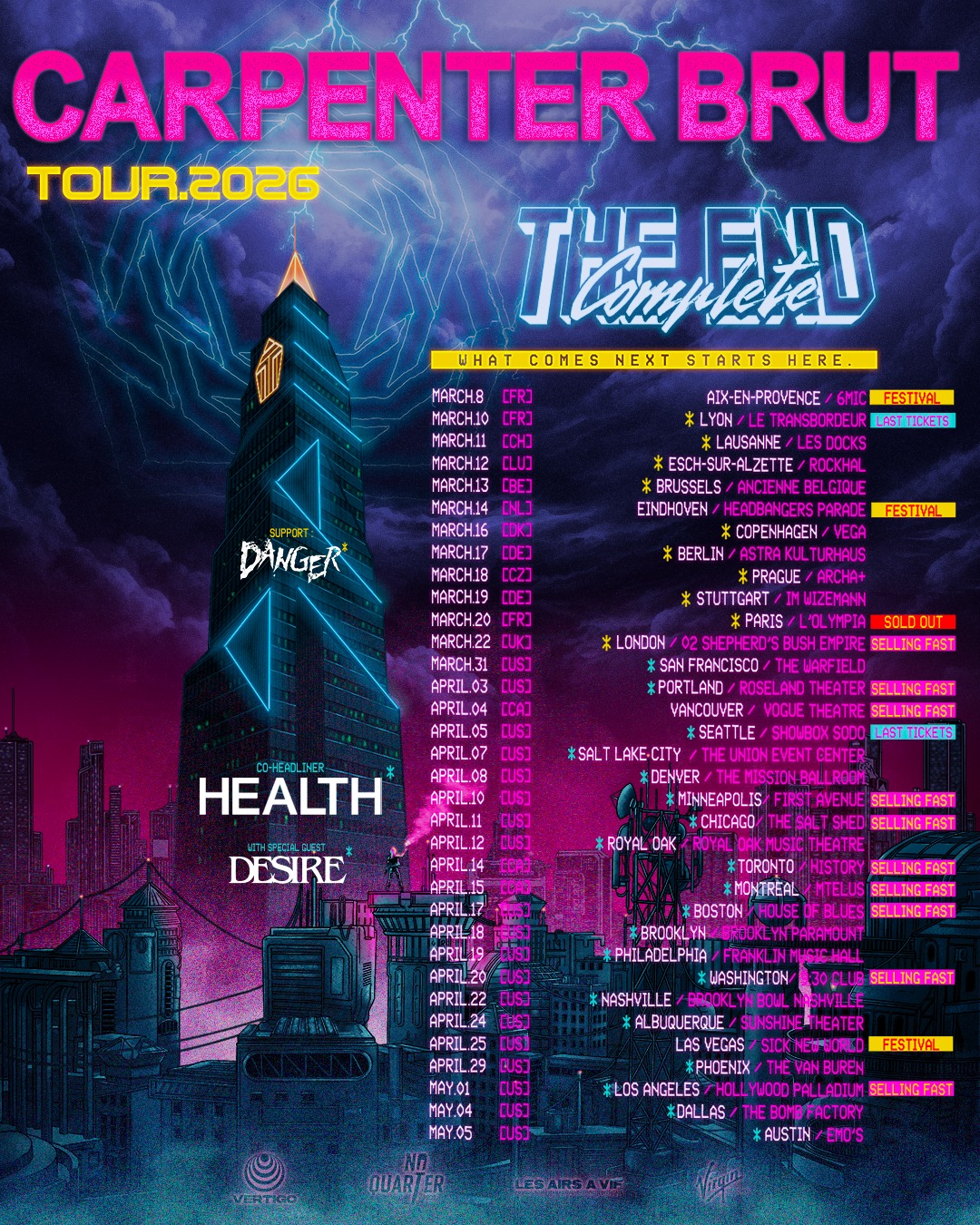 Carpenter Brut The End Complete, Conflict : Leather Tour Poster 2026